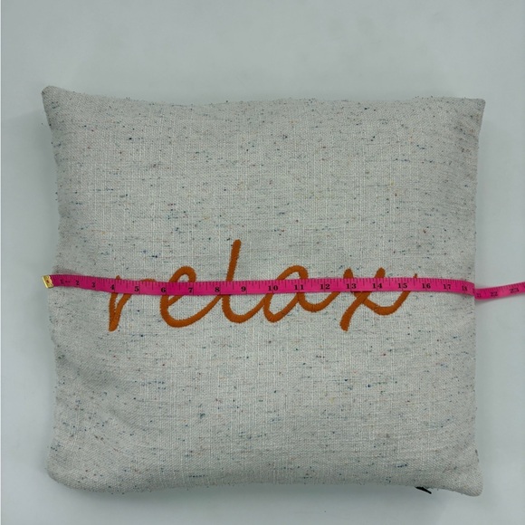 Relax Embroidered Throw Pillow - Picture 2 of 6